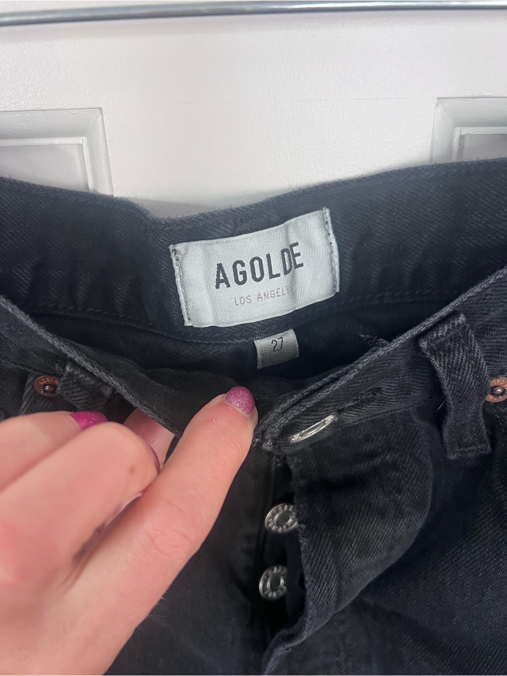 Agolde Parker Long Black Shorts - Picture 4 of 7